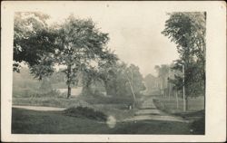 Dirt Road Through Rural Town Postcard