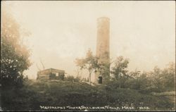 Massaemet Tower and Log Cabin Postcard