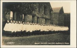 Mount Holyoke College Choir Outside Campus Buildings Postcard