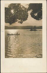 "Drifting and Dreaming", Camp Kearsarge Canoe on Lake Postcard