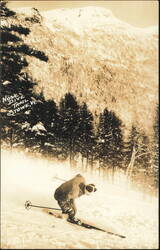 Skier on Nose Dive Trail, Mount Mansfield Postcard