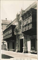 Palacio Torre Tagle Facade and Wooden Balconies Postcard