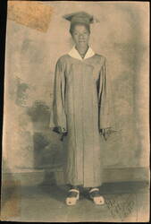 African American Female Graduate in Cap & Gown Mary Kat Doati Postcard
