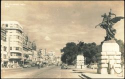 Avenida Juarez with Pegasus Statues at Bellas Artes Postcard