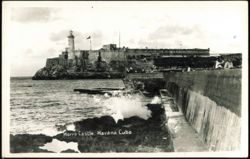 Morro Castle and Lighthouse from Seawall Postcard