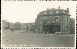 Place des Combattants with Tram Rails & Shops Postcard