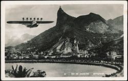 Dornier Do X Flying Boat over Botafogo and Corcovado Postcard