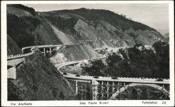 Via Anchieta Mountain Highway and Viaducts Postcard