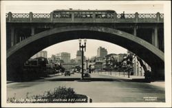 Avenida 9 de Julho Viaduct with Streetcar Postcard