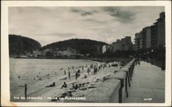 Praia do Flamengo Promenade and Beach Scene Postcard