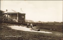Ruchill Golf Course with Clubhouse and Golfers Postcard