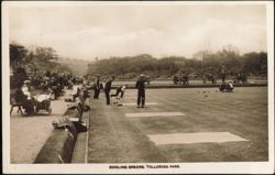 Bowling Greens at Tollcross Park with Lawn Bowlers Postcard