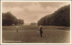 Bishopbriggs Golf Course Golfer Putting and Kilted Man Postcard
