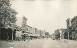 Masonic Temple & Downtown Street with Early Cars Postcard