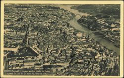 Aerial View of City, Douro River & Dom Luiz I Bridge Postcard
