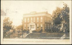 Harmon Hall Brick Building and Front Steps Postcard