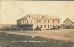 Half Way House with Vintage Automobiles Postcard