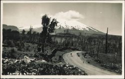 Camino a Pucón with Snow-Capped Volcano Postcard