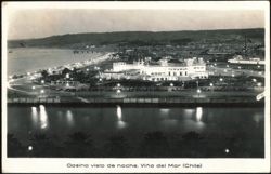 Casino Municipal Night View Along the Waterfront Postcard