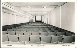 RMS Queen Mary First Class Cinema Interior Postcard