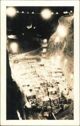 Boulder Dam Construction at Night Postcard