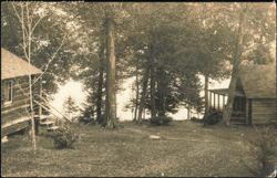 Camps at Heald Pond, Rustic Log Cabins Postcard