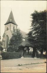 Shirley Church with Lychgate and Spire Postcard