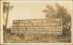 "Best Town in Ill. 'By A Dam Site'" Billboard Postcard
