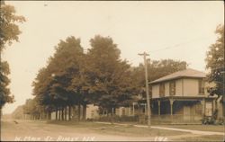 West Main Street Houses and Trolley Tracks Postcard