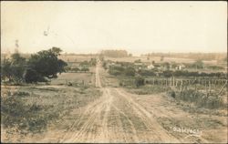 Panoramic Dirt Road View into Old Irving Postcard