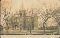 Historic High School Building Postcard