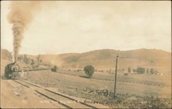 Steam Locomotive Along the P.S. & N. R.R. Postcard