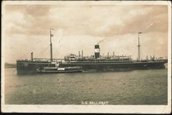 P&O Ocean Liner S.S. Ballarat with Tender Catherine Postcard