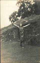 1912 St. Johnsbury VT RPPC Woman Fantasy Dance Wings Postcard