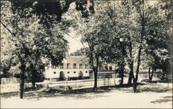 Outdoor Swimming Pool and Pavilion Building Postcard