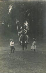 Anniversary Pageant - Knight on Horseback with Children Postcard