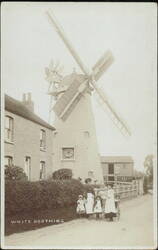 Tower Windmill with Family and Pram Postcard