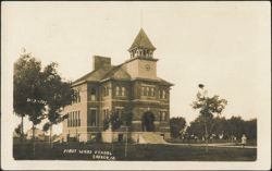 First Ward School with Bell Tower Postcard