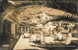 Terraza del Hotel Victoria Overlooking Hillside Postcard