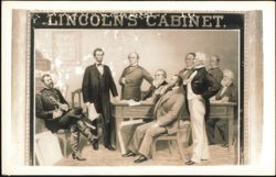 Lincoln's Cabinet 1860-1864 with General Grant Postcard