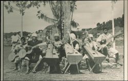 Indigenous Musicians with Traditional Harps and Guitars Postcard