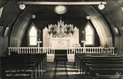 Our Lady of Mt. Carmel Church Interior Postcard