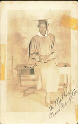 African American Woman Graduate in Cap and Gown Postcard