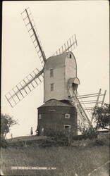 The Windmill with Roundhouse and Sails Postcard