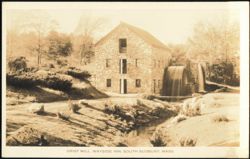 Grist Mill with Waterwheel, Wayside Inn Postcard