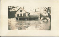 House by Bridge, Flood of November 3, 1927 Postcard