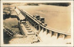 Aerial View of the Lower Side of Bagnell Dam Postcard