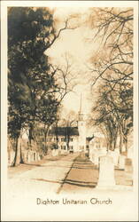 Dighton Unitarian Church and Cemetery Postcard