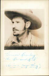 Vernon Lemley 'The Kansas Kid' Cowboy Portrait Postcard