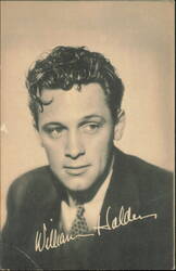 William Holden Actor Portrait Facsimile Signature Postcard